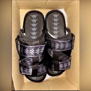 Kappa 222 Banda Mitel 1 Unisex Casual Sandals Strap Slides Black Grey size 9